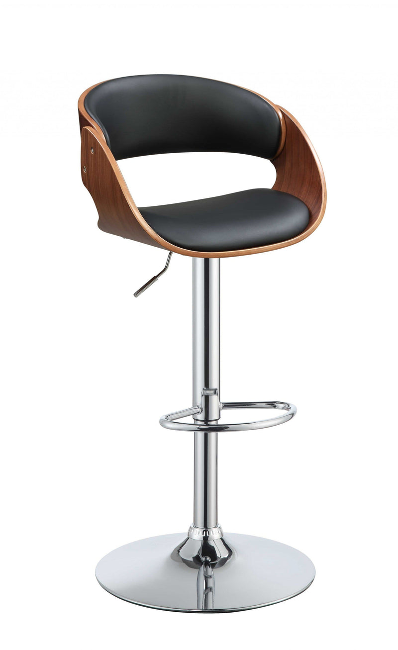 Stools Black Stool - 21" X 20" X 36" Black And Walnut Adjustable Stool HomeRoots