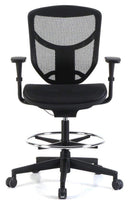 Stools Black Stool - 27.2" x 25.2" x 41.7" Black Mesh Extended Height Stool HomeRoots