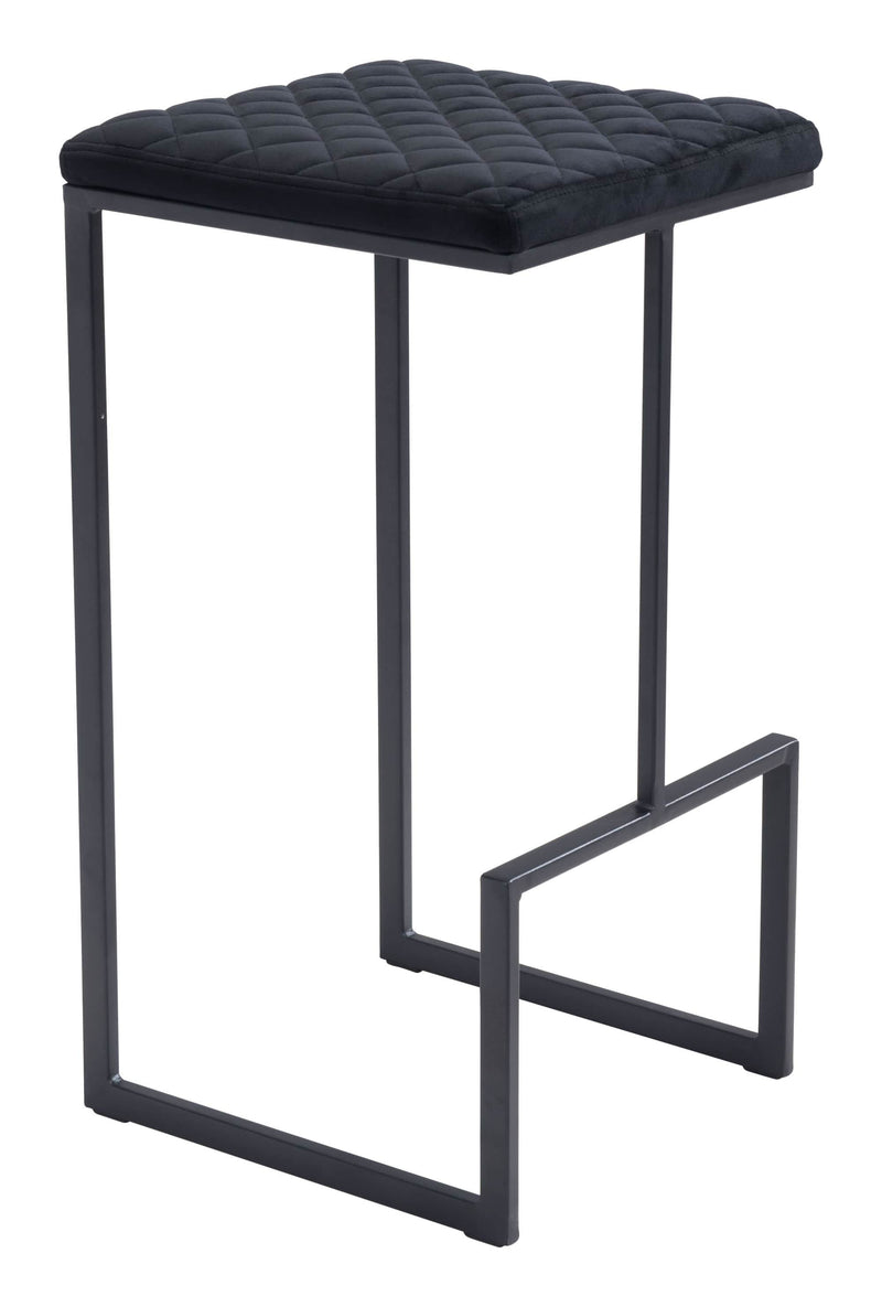 Stools Cheap Bar Stools - 15" x 15.4" x 29.5" Black, Velvet, Steel & Plywood, Barstool HomeRoots