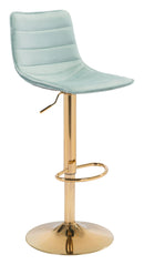 Stools Cheap Bar Stools - 16.7" x 18.7" x 35" Green & Gold, Velvet, Steel & Plywood, Barstool HomeRoots