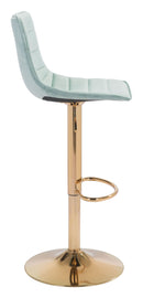 Stools Cheap Bar Stools - 16.7" x 18.7" x 35" Green & Gold, Velvet, Steel & Plywood, Barstool HomeRoots