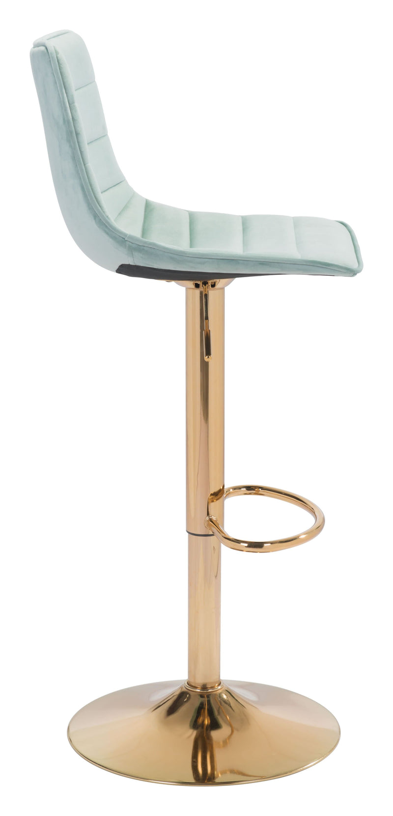 Stools Cheap Bar Stools - 16.7" x 18.7" x 35" Green & Gold, Velvet, Steel & Plywood, Barstool HomeRoots