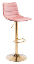 Stools Cheap Bar Stools - 16.7" x 18.7" x 35" Pink & Gold, Velvet, Steel & Plywood, Barstool HomeRoots