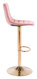Stools Cheap Bar Stools - 16.7" x 18.7" x 35" Pink & Gold, Velvet, Steel & Plywood, Barstool HomeRoots