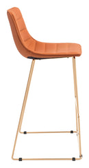 Stools Cheap Bar Stools - 18.5" x 19.5" x 35.4" Orange & Gold, Velvet, Steel & Plywood, Barstool HomeRoots