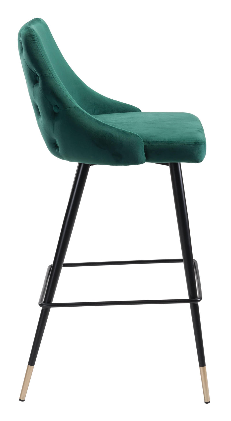 Stools Cheap Bar Stools - 18.5" x 20.9" x 40.6" Green, Velvet, Stainless Steel, Bar Chair HomeRoots