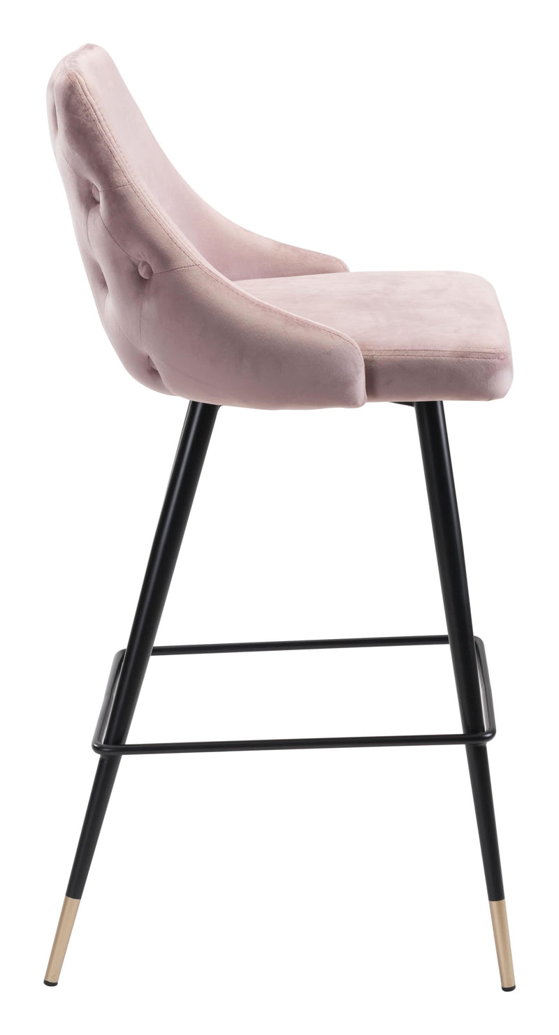 Stools Cheap Bar Stools - 18.5" x 20.9" x 40.6" Pink, Velvet, Stainless Steel, Bar Chair HomeRoots