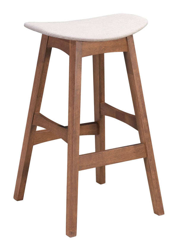 Stools Cheap Bar Stools - 18.7" x 16.5" x 29.9" Gray & Walnut, Wood Veneer, Rubberwood, Barstool Dove - Set of 2 HomeRoots