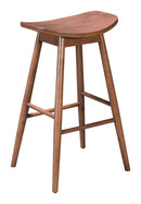 Stools Cheap Bar Stools - 18.9" x 16.5" x 31.3" Walnut, Wood Veneer, Rubberwood, Barstool - Set of 2 HomeRoots