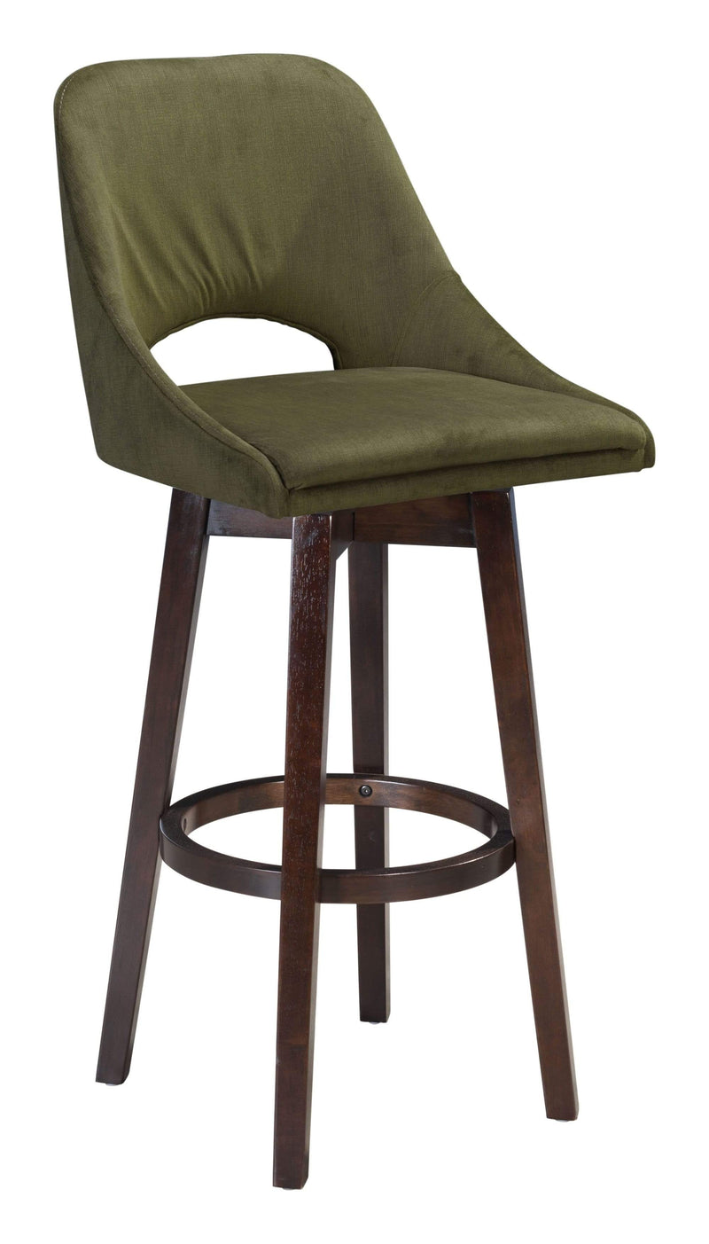 Stools Cheap Bar Stools - 19.1" x 20.1" x 42.9" Green, Poly Linen, MDF, Rubberwood, Bar Chair HomeRoots