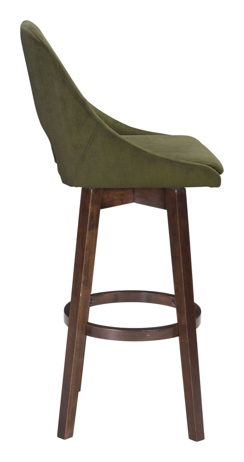 Stools Cheap Bar Stools - 19.1" x 20.1" x 42.9" Green, Poly Linen, MDF, Rubberwood, Bar Chair HomeRoots