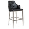 Stools Cheap Bar Stools - 22.05" X 22.84" X 44.1" Black Leatherette Bar Stool with Brushed Stainless Steel Legs HomeRoots