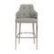 Stools Cheap Bar Stools - 22.05" X 22.84" X 44.1" Gray Leatherette Bar Stool with Brushed Stainless Steel Legs HomeRoots