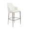 Stools Cheap Bar Stools - 22.05" X 22.84" X 44.1" White Leatherette Bar Stool with Brushed Stainless Steel Legs HomeRoots