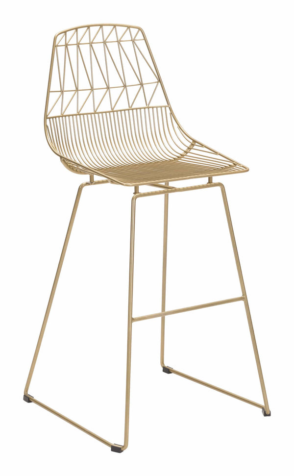 Stools Cheap Bar Stools - 22" x 22" x 43.5" Gold, Steel, Bar Chair - Set of 2 HomeRoots
