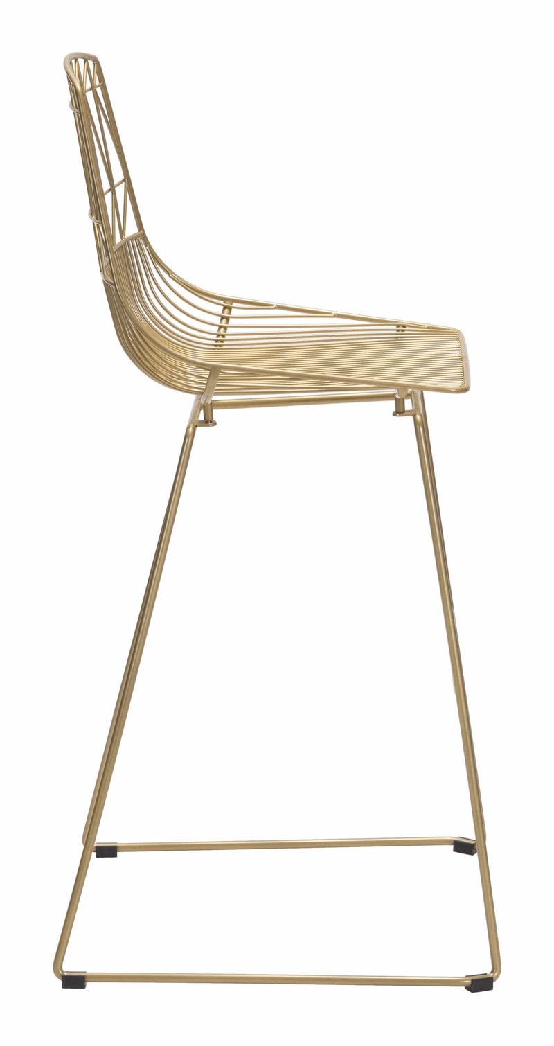 Stools Cheap Bar Stools - 22" x 22" x 43.5" Gold, Steel, Bar Chair - Set of 2 HomeRoots