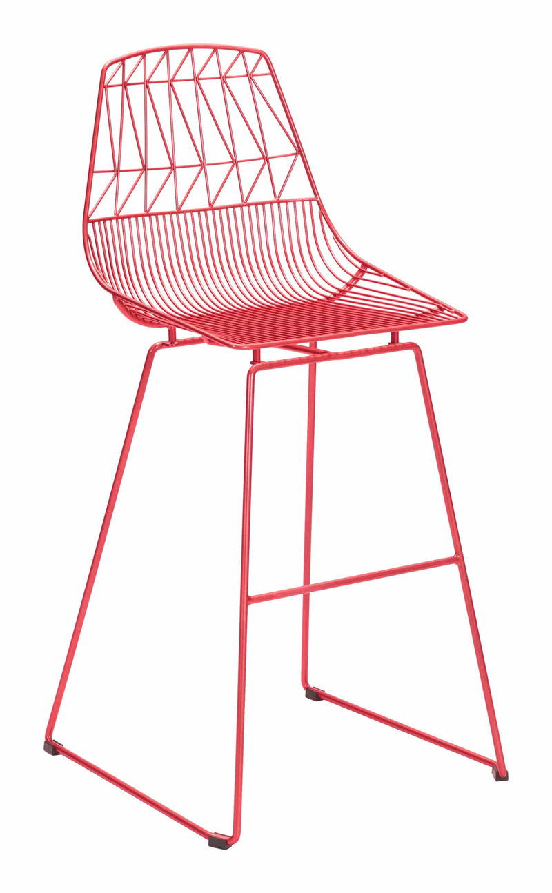 Stools Cheap Bar Stools - 22" x 22" x 43.5" Red, Steel, Bar Chair - Set of 2 HomeRoots
