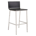 Stools Counter Height Bar Stools - 18.5" X 21.1" X 39" Black Leatherette Barstool HomeRoots
