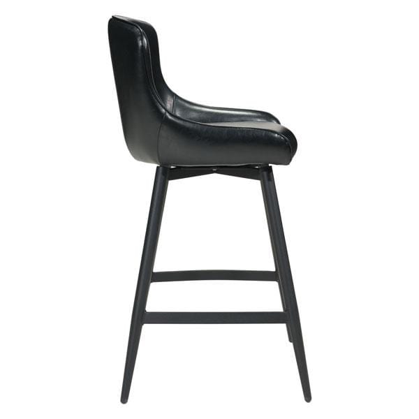 Stools Counter Height Bar Stools - 18.7" X 19.1" X 38.2" Black Swivel Barstool HomeRoots