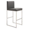 Stools Counter Height Bar Stools - 18.7" X 21.9" X 42.9" Gray Leatherette Barstool HomeRoots