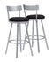 Stools Counter Height Bar Stools - 38" x 38" x 86" Silver, Black, Metal, Foam, Micro-Suede - Barstool 2pcs HomeRoots