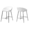 Stools Counter Height Bar Stools - 41" x 41" x 59.5" White, Foam, Metal, Leather-Look - Barstool 2pcs HomeRoots