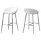 Stools Counter Height Bar Stools - 41" x 41" x 71'.5" White, Foam, Metal, Leather-Look - Barstool set of 2 HomeRoots