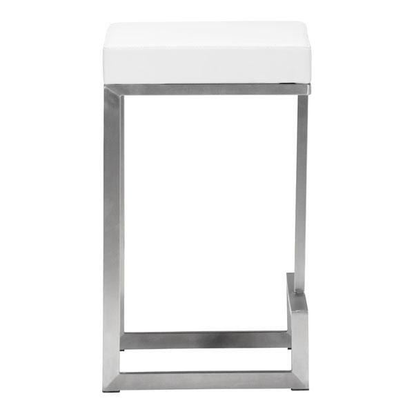 Stools Counter Height Stools - 14" X 14" X 26" 2 Pcs White Leatherette Counter Stool HomeRoots