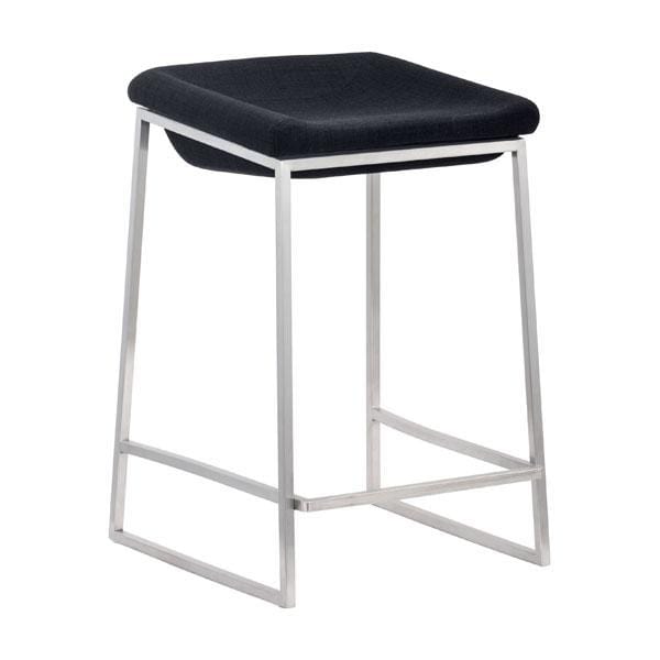 Stools Counter Height Stools - 15.7" X 18" X 25.6" 2 Pcs Dark Gray Polyblend Counter Stool HomeRoots