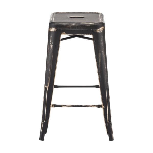Stools Counter Height Stools - 16.3" X 16.3" X 25.7" 2 Pcs Anti Black Gold Steel Counter Stool HomeRoots