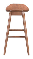 Stools Counter Height Stools - 18.7" x 15.2" x 27" Walnut, Wood Veneer, Rubberwood, Counter Stool - Set of 2 HomeRoots