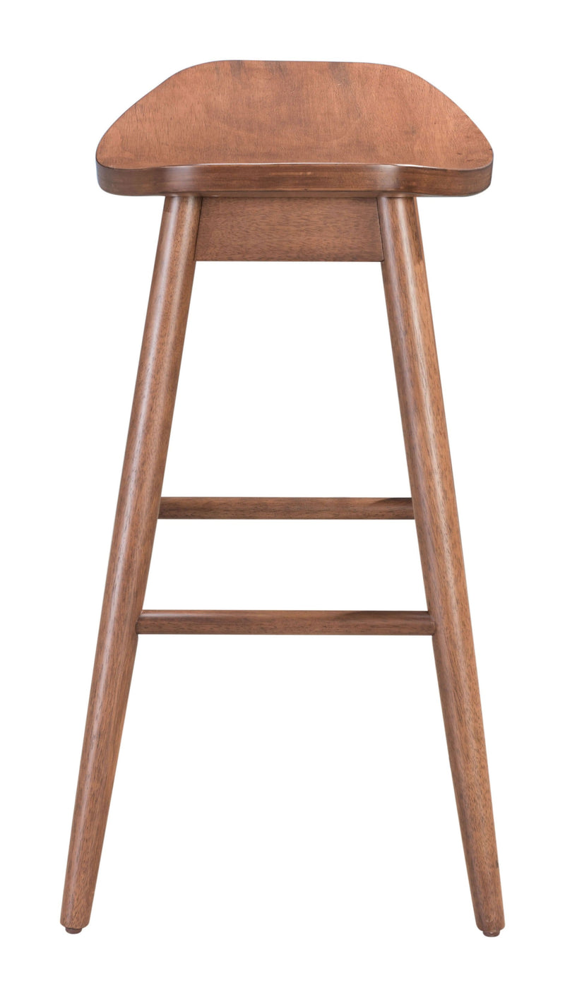 Stools Counter Height Stools - 18.7" x 15.2" x 27" Walnut, Wood Veneer, Rubberwood, Counter Stool - Set of 2 HomeRoots