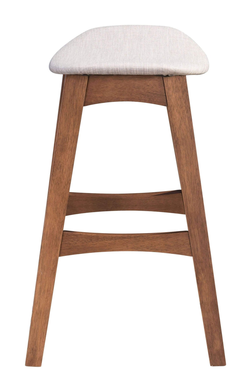 Stools Counter Height Stools - 18.7" x 15.9" x 26" Gray & Walnut, Poly Blend, Rubberwood, Counter Stool - Set of 2 HomeRoots
