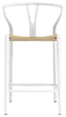 Stools Counter Height Stools - 20.08" X 20.87" X 38.19" Matte White Solid Beech Wood Counter Stool with Natural Seat HomeRoots