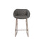 Stools Counter Height Stools - 22.45" X 19.69" X 35.24" Gray Leatherette Counter Stool with Brush Stainless Steel Base HomeRoots