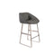 Stools Counter Height Stools - 22.45" X 19.69" X 35.24" Gray Leatherette Counter Stool with Brush Stainless Steel Base HomeRoots