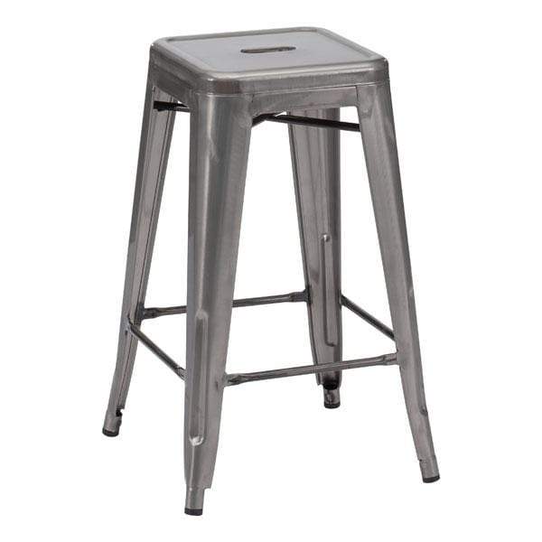 Stools Counter Height Stools - Counter Stool Gunmetal (Set Of 2) - Steel HomeRoots