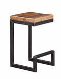 Stools Counter Stools - 14" X 15" X 24" Natural Reclaimed Oak And Steel Stool HomeRoots