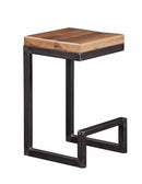 Stools Counter Stools - 14" X 15" X 24" Natural Reclaimed Oak And Steel Stool HomeRoots