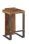 Stools Counter Stools - 16" X 14" X 24" Natural Reclaimed Oak And Steel Stool HomeRoots