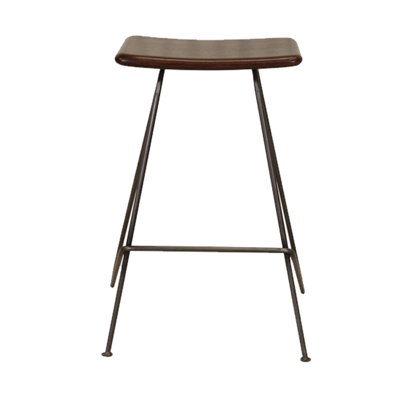 Stools Counter Stools - 17'.2" X 16" X 25" Brown & Black Iron/Leather Counter Stool HomeRoots