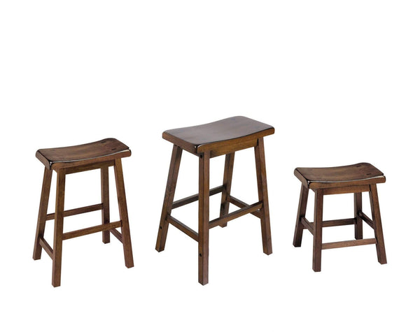 Stools Counter Stools - 17" X 14" X 18" Walnut Wood Stool (Set-2) HomeRoots