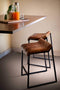 Stools Counter Stools - 17" X 20'.5" X 27" Brown And Black Iron/Leather Counter Stool HomeRoots