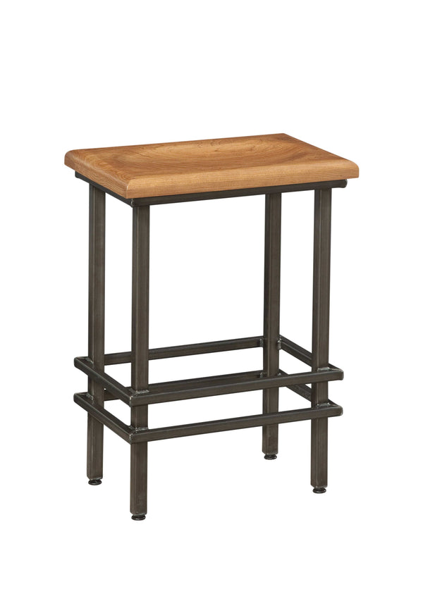Stools Counter Stools - 18" X 12" X 30" Natural Cherry And Steel Stool HomeRoots