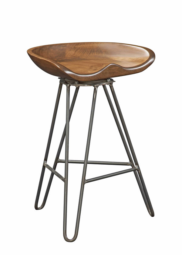 Stools Counter Stools - 19.'5" X 14" X 30" Chocolate Maple And Steel Stool HomeRoots