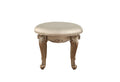 Stools Counter Stools - 19" X 19" X 18" Champagne PU Antique Gold Wood Upholstered (Seat) Vanity Stool HomeRoots