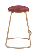 Stools Counter Stools - 20.3" x 17.5" x 26.2" Burgundy, Leatherette, Stainless Steel, Counter Stool - Set of 2 HomeRoots