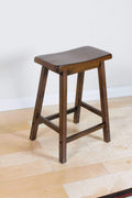 Stools Counter Stools - 24" Walnut Counter Height Stool (Set of 2) HomeRoots