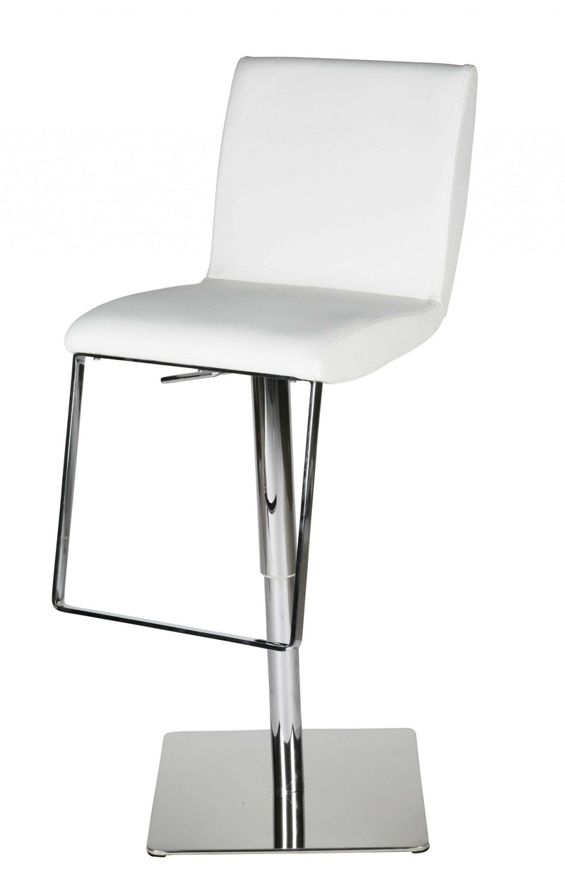 Stools Leather Bar Stools - 17" X 22" X 35"/45" White Faux Leather Bar Stool HomeRoots