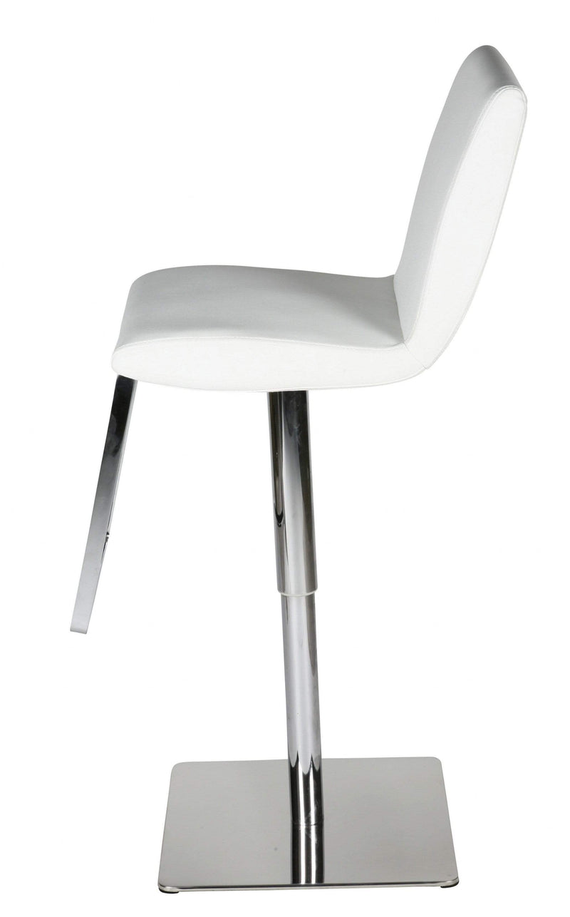 Stools Leather Bar Stools - 17" X 22" X 35"/45" White Faux Leather Bar Stool HomeRoots
